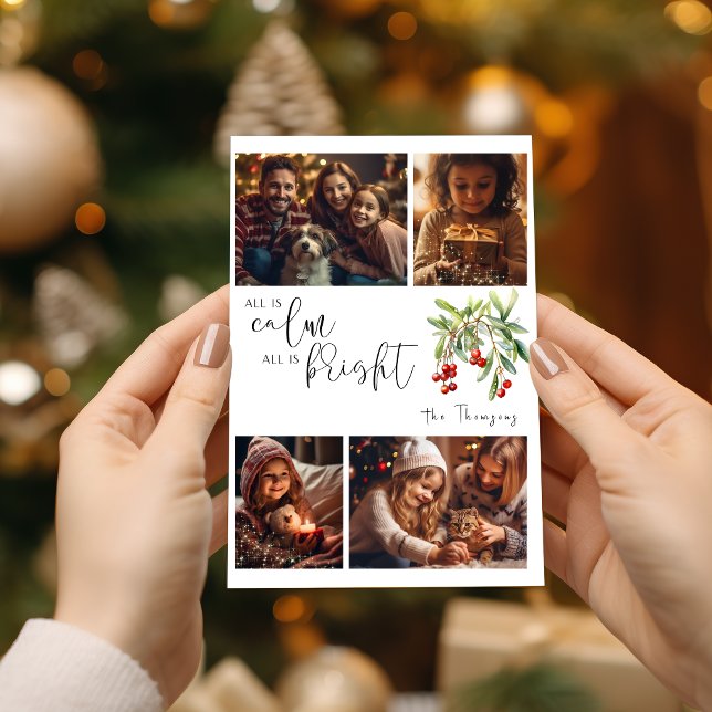 allt är lugn allt är ett lysande julomsfoto hälsni julkort (Skapare uppladdad)