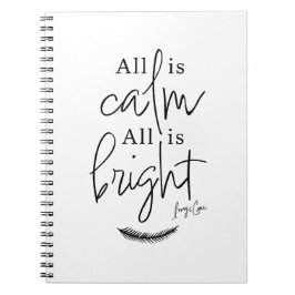 Allt är Lugn, allt är ljust tyst kvällsjul Anteckningsbok