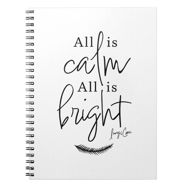 Allt är Lugn, allt är ljust tyst kvällsjul Anteckningsbok (Framsidan)