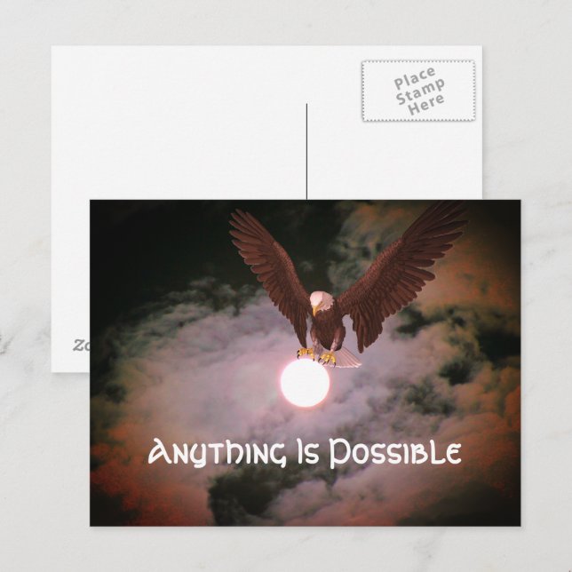 Allt är möjligt Eagle Inspirerande Vykort (Fram/baksida)