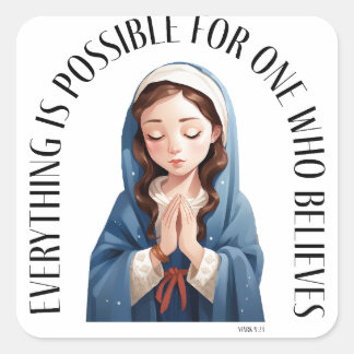 Allt är möjligt för den som tro fyrkantigt klistermärke