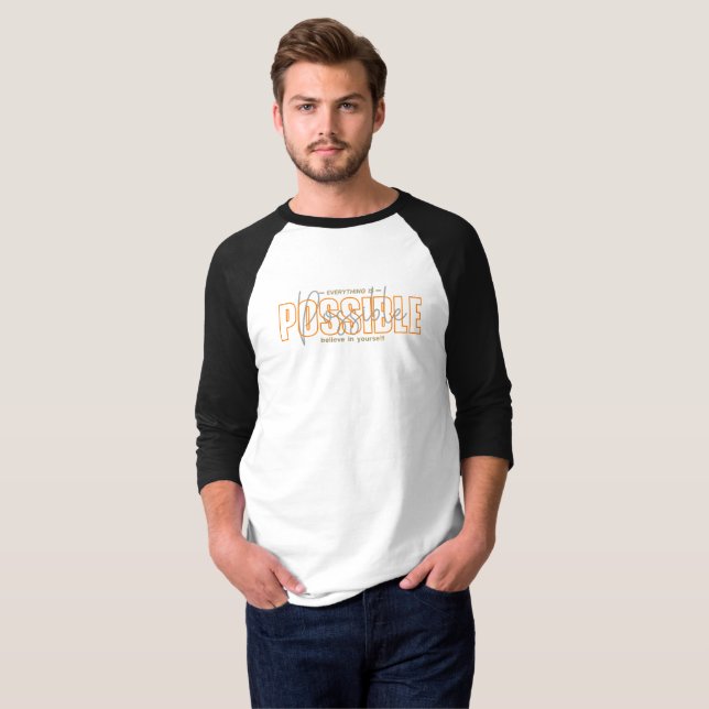 Allt är möjligt | Herr 3/4 Ärm Raglan T Shirt (Hel framsida)