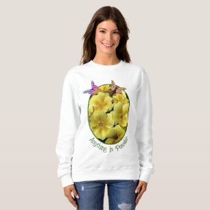 Allt är möjligt med primrose Flowers Butterfly T Shirt