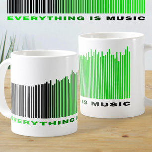 Allt är Music Text Grönt Barcode Sång Player Kaffemugg