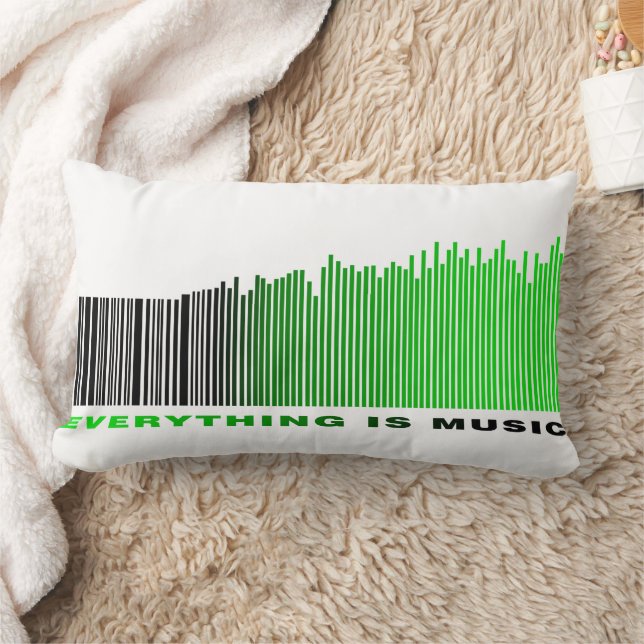 Allt är Music Text Sång Player Grönt Barcode Lumbarkudde (Filt)