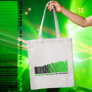 Allt är Music Text Sång Player Grönt Barcode Tygkasse
