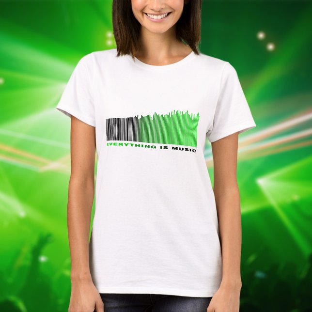 Allt är musikoffertens Grönt Barcode Equalizer T-shirt (Skapare uppladdad)