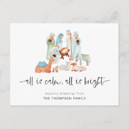 Allt är Säsonhälsningar för Lugn Nativitet jul Helg Vykort