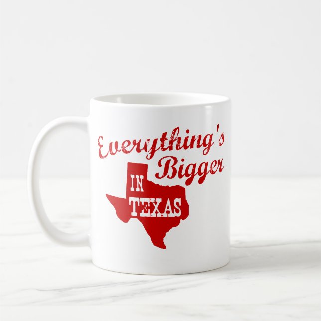 Allt är större i Texas State Shape Mugg (Vänster)
