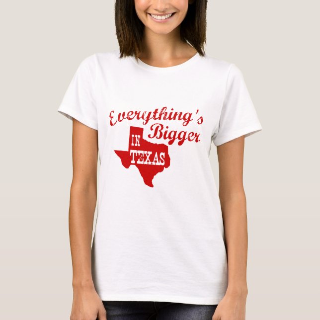 Allt är större i Texas State Shape Shirt Tee (Framsida)