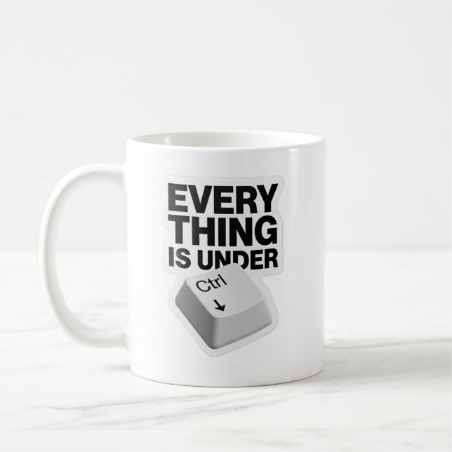 Allt är under kontroll Rolig teknik Pun-mugg Kaffemugg (Vänster)