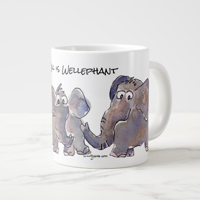 Allt är Wellephant 3 Tecknad Elephants Jumbo Mugg (Framsida höger)