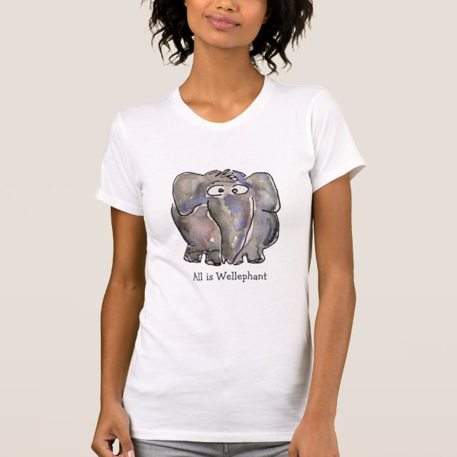 Allt är Wellephant Tecknad Elephant T Shirt (Framsida)