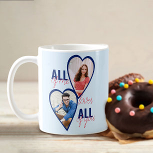 Allt av mig älskar allt av dig 4 Hjärtfoto Blå Kaffemugg