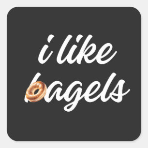 Allt bagel älskare är som bagellminimalister fyrkantigt klistermärke
