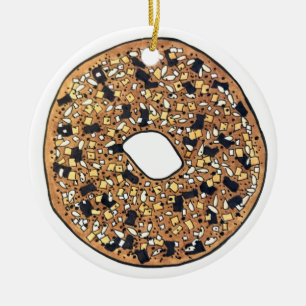 Allt Bagel Bread Baker Foodie Pastry Chef Julgransprydnad Keramik