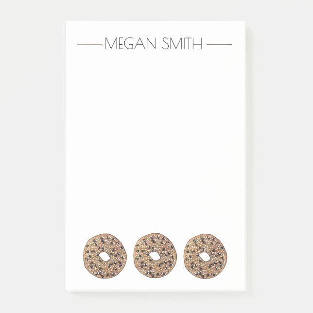 Allt Bagel Bread Bakery bakat av bakverk Post-it Block (Framsida)