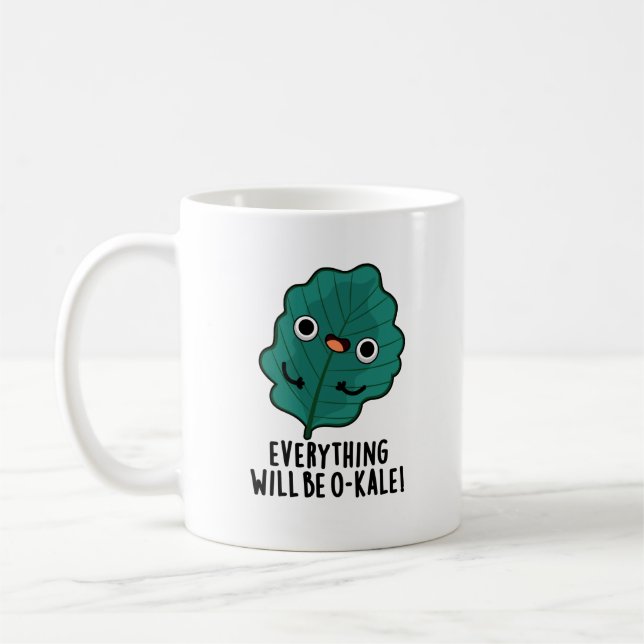 Allt blir O-kale Funny Veggie Pun Kaffemugg (Vänster)