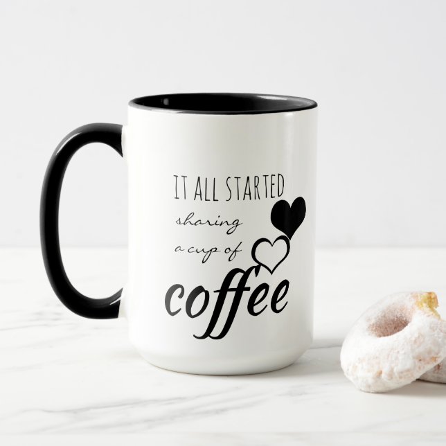 Allt började att dela Kopp i kaffe (Med munk)