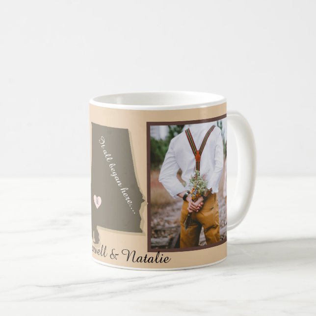 Allt började här, Alabama Photo Personalize Kaffemugg (Framsida höger)