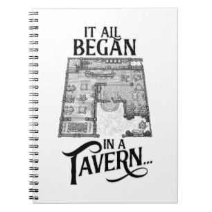Allt började i Tavern Old school RPG Karta Anteckningsbok