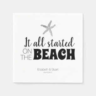 Allt började på Beach Wedding Starfish Party Pappersservett