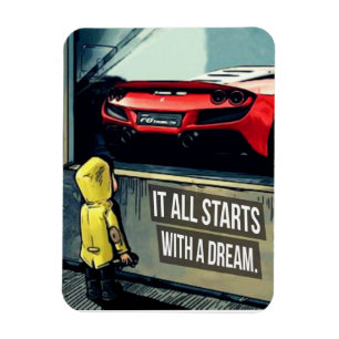 Allt börjar med en Dream Motivational Quote Magnet