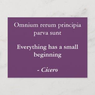 Allt börjar med litet - Cicero-citat Vykort