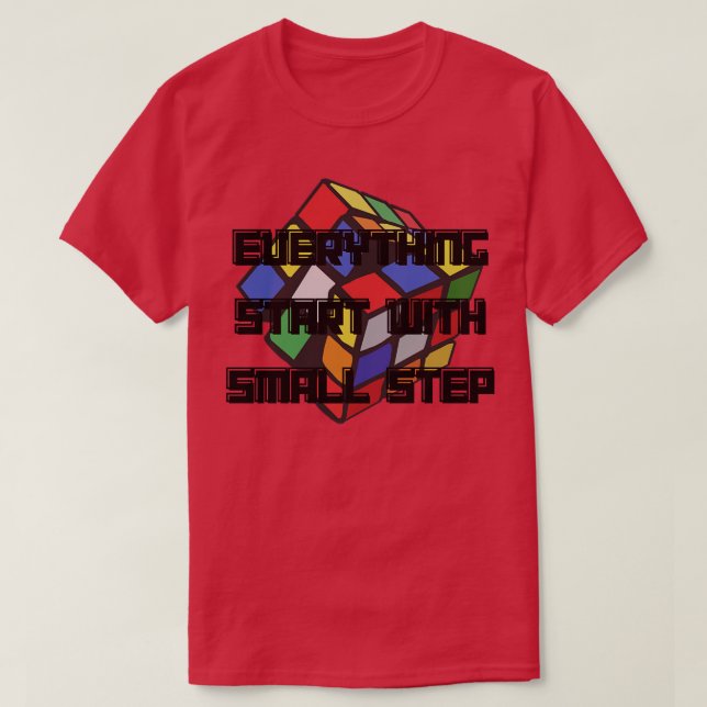 Allt börjar med litet steg 1 t shirt (Design framsida)