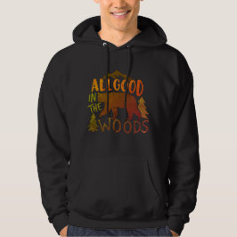Allt Bra I Skogen Skogsvandring Med Svart Björn Hoodie