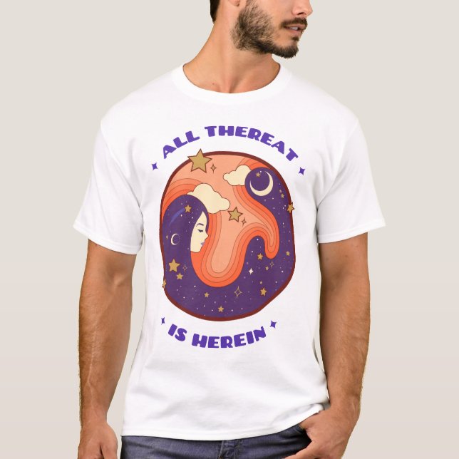 Allt Därom Finns Härin Mantra för Meditation T Shirt (Framsida)