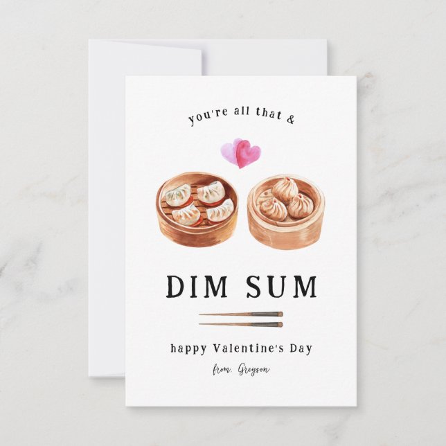 Allt det där & Dim Sum | Dumpling Valentine Anteckningskort (Framsida)