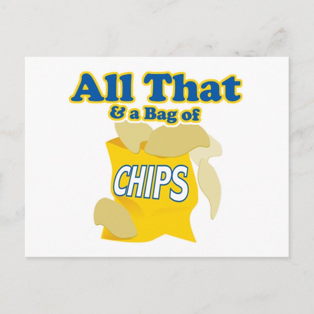 Allt det där och en påse chips vykort (Framsida)