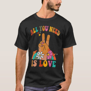 Allt du behöver är att Kärlek Fredstecken Tie Dye  T Shirt