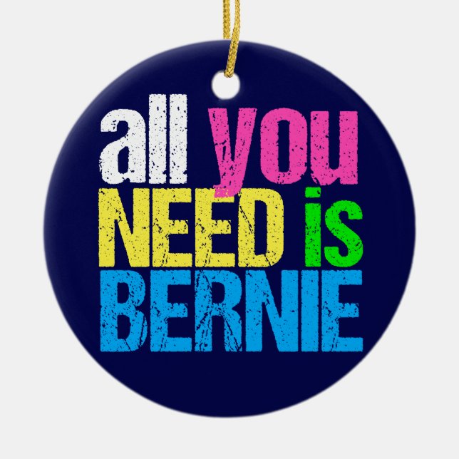 Allt du behöver är Bernie Sanders 2020 Julgransprydnad Keramik (Framsidan)