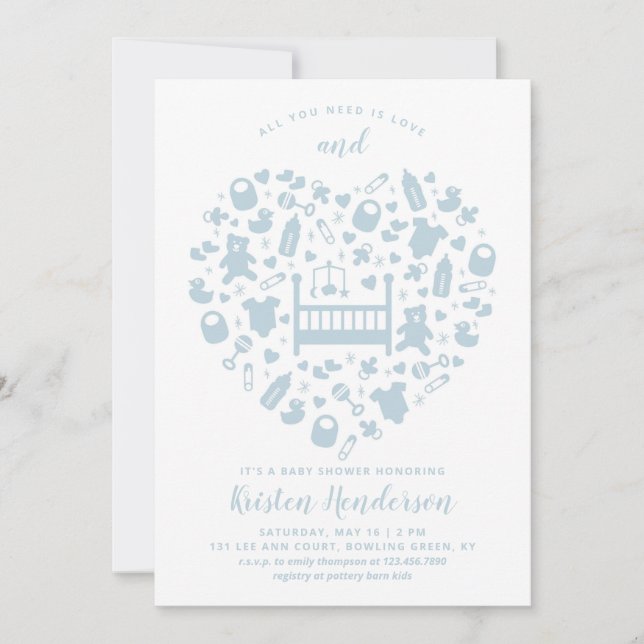 Allt du behöver är en inbjudan till Kärlek babydus (Framsida)