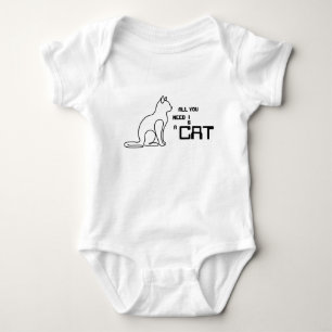 Allt du behöver är en katt Söt babystrl Overall ou T Shirt