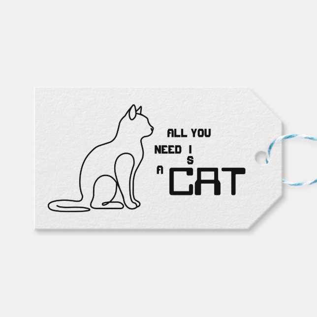 Allt Du Behöver Är En Katt Söt Kattälskare Anpassa Presentetikett (Framsidan (Horisontell))