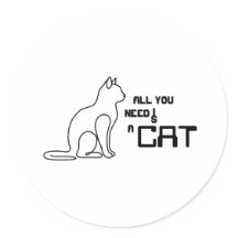 Allt Du Behöver Är En Katt Söt Minimalistisk Rund 