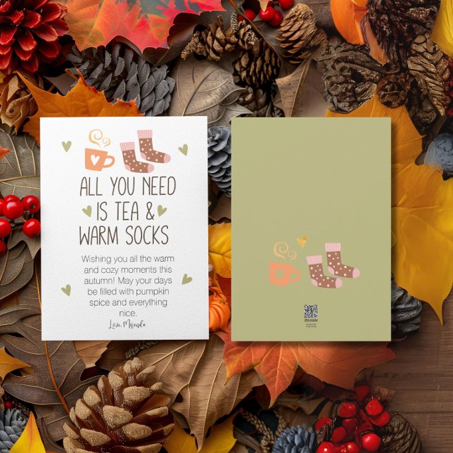 Allt du behöver är ett höstmeddelande med anpassni julkort (All you need is Autumn with a custom message Holiday Card)
