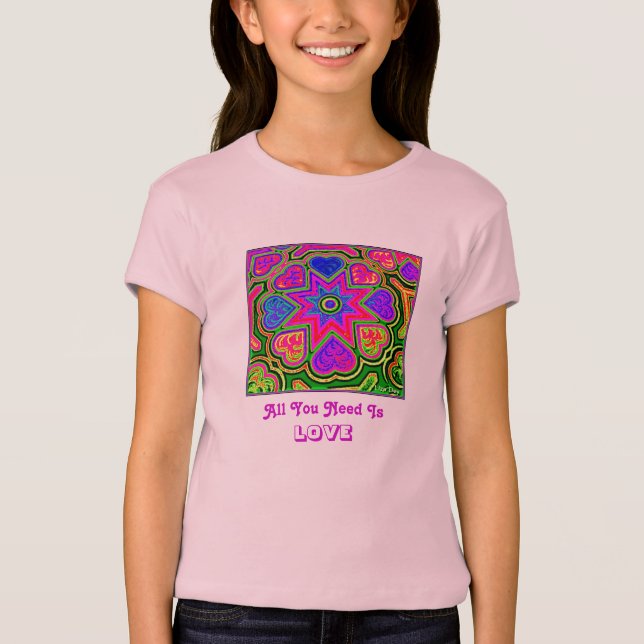 "Allt du behöver är Kärlek' barn' T-shirt (Framsida)