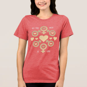 Allt du behöver är Kärlek Berömd-citat T-Shirt