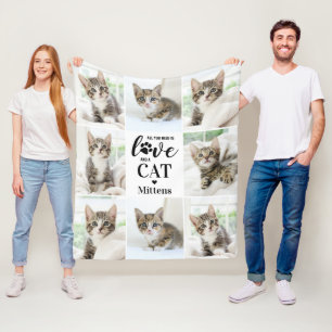 Allt du behöver är Kärlek Cat Personlig 8 Pet Phot Fleecefilt