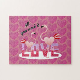 Allt du behöver är Kärlek Flamingo 252 Biet Puzzle Pussel