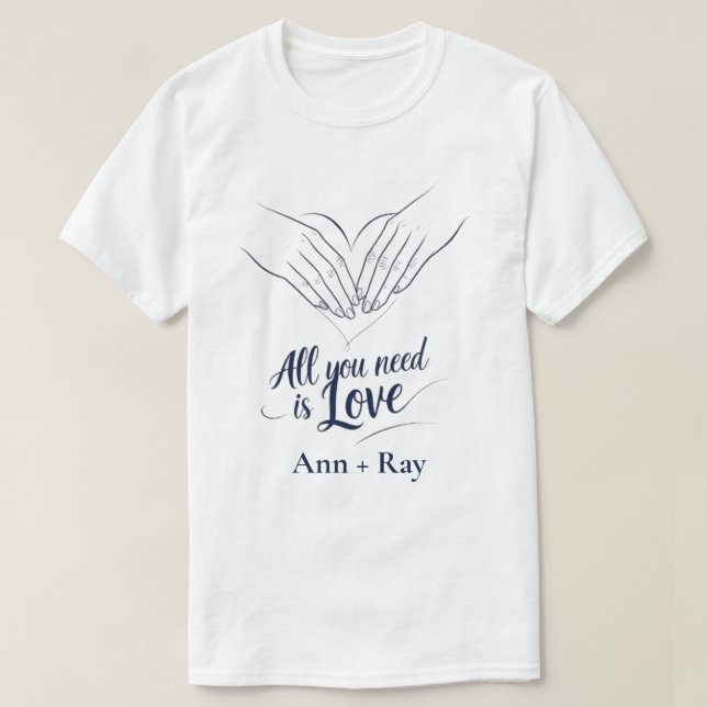Allt du behöver är kärlek för valentin t shirt (Design framsida)