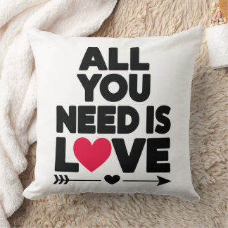 Allt du behöver är Kärlek - heartwarming Decorativ Kudde