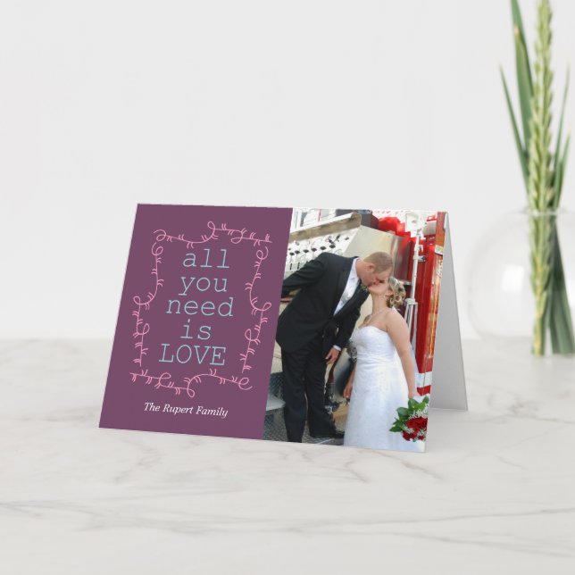 Allt du behöver är kärlek helgkort (Framsida)
