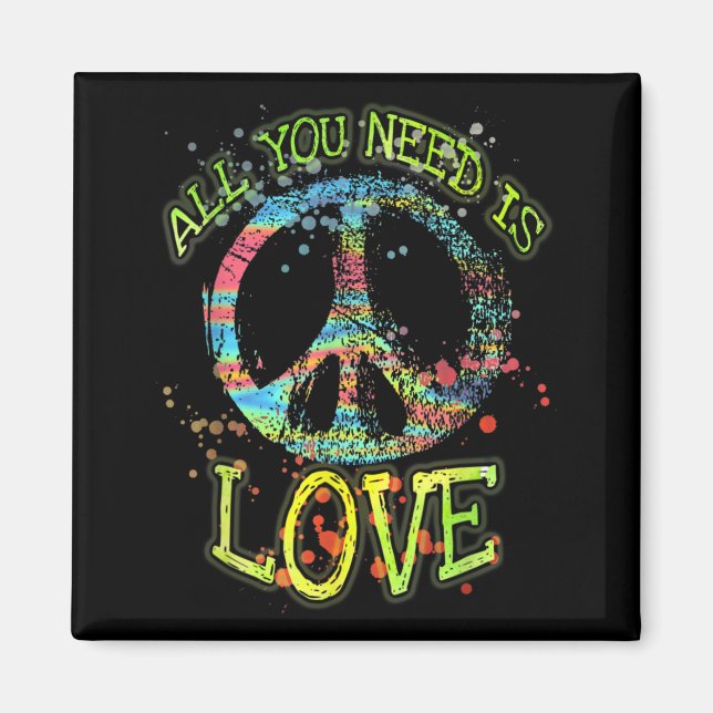 Allt du behöver är Kärlek Hippie Magnet (Framsidan)