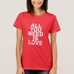Allt Du Behöver Är Kärlek Hjärtstickningar rolig p T Shirt