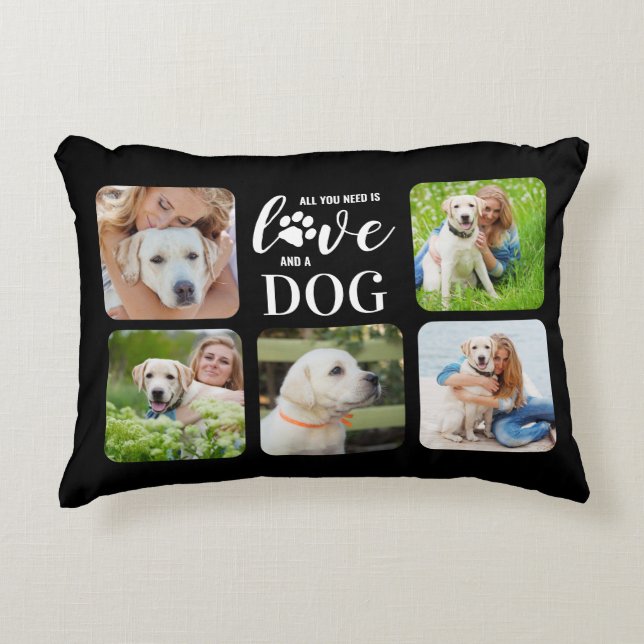 Allt du behöver är Kärlek Hund Personlig 5 Pet Pho Prydnadskudde (Framsidan)